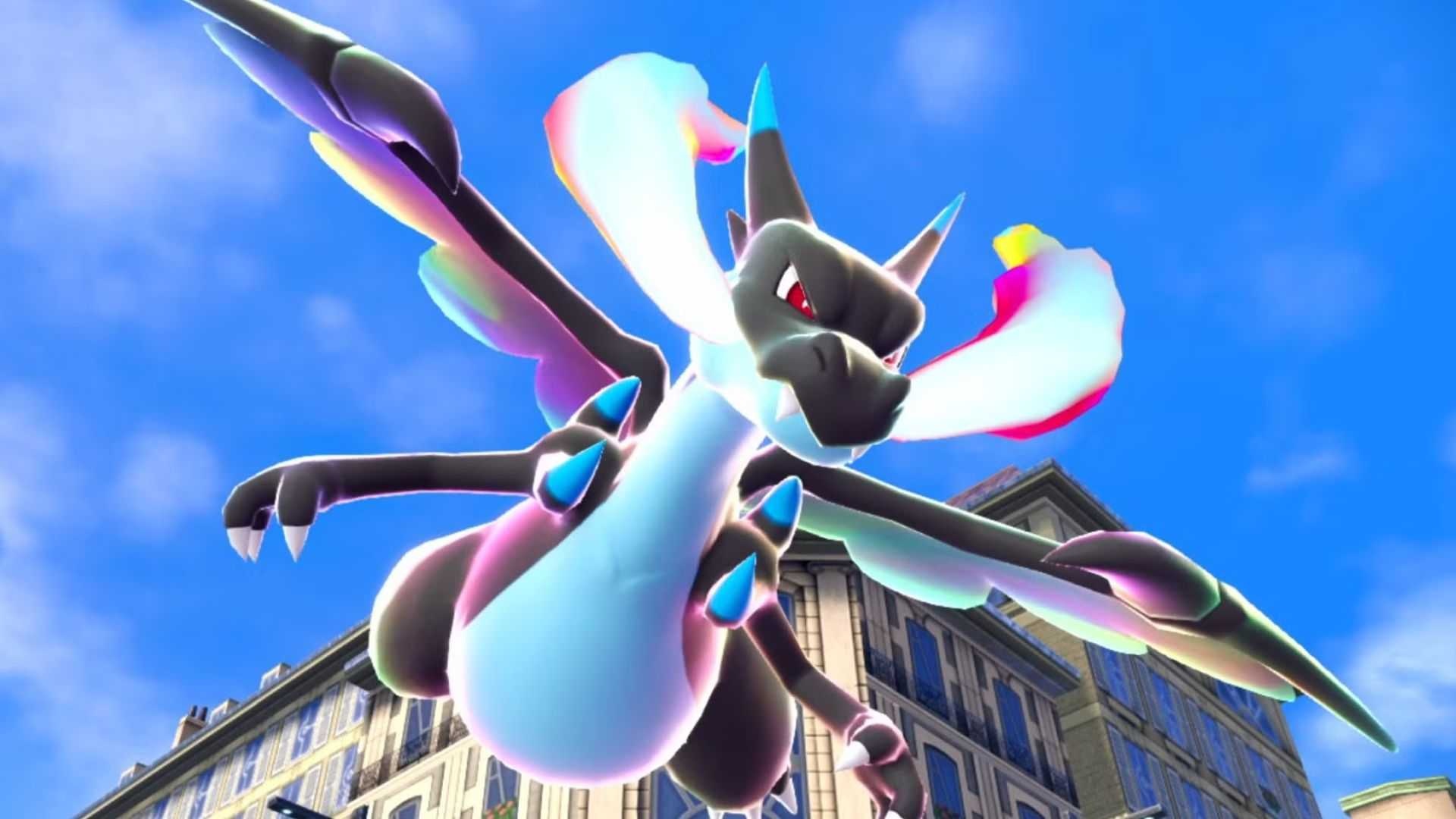 pokemon legends z a mega charizard x swoop in pose 1